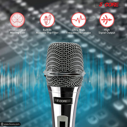 5Core XLR Microphone Dynamic Mic Karaoke Singing Studio Microfono Handheld Mics