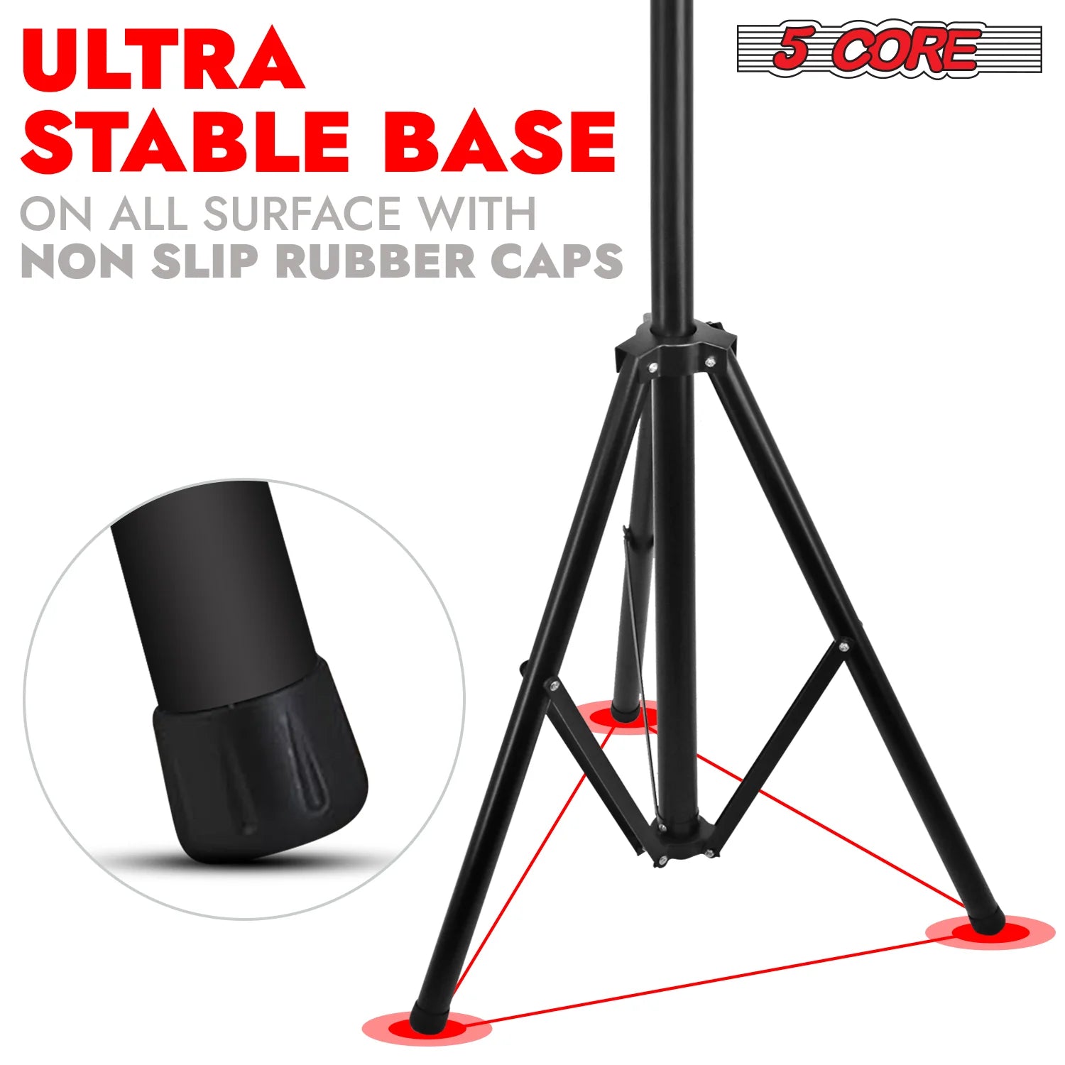 5Core DJ Light Stand Stage Lighting Truss System Hand Crank Heavy Duty Adjustable T Bar Mount Tripod