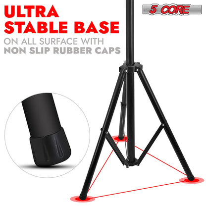 5Core DJ Light Stand Stage Lighting Truss System Hand Crank Heavy Duty Adjustable T Bar Mount Tripod