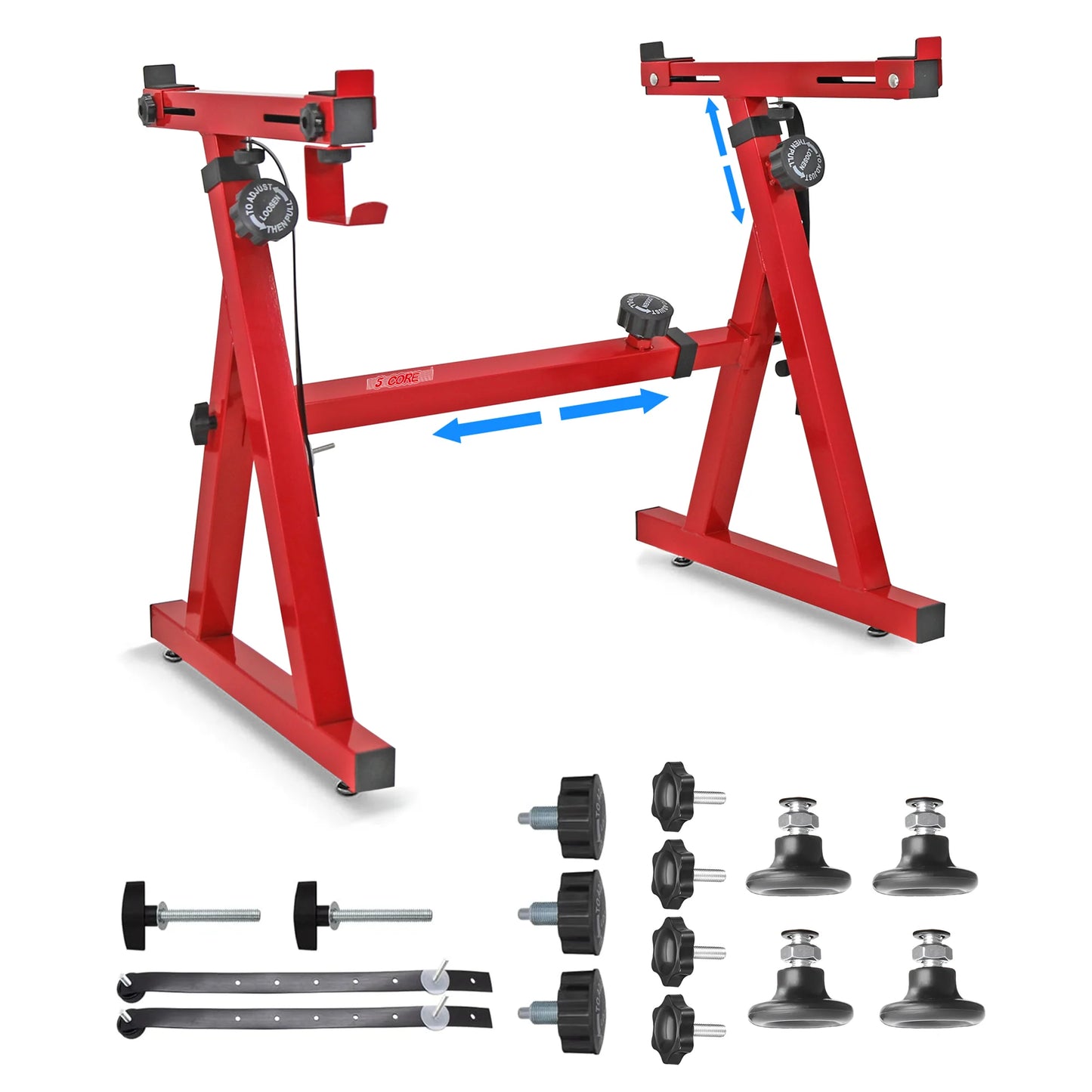 5Core Keyboard Stand Z Style Heavy Duty Sturdy Piano Riser Height Adjustable Holder RED
