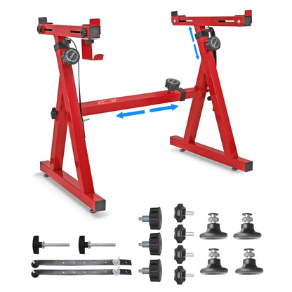 5Core Keyboard Stand Z Style Heavy Duty Sturdy Piano Riser Height Adjustable Holder RED