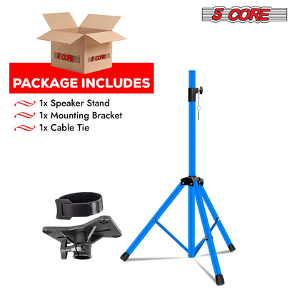 5Core Speaker Stand Tripod Tall Adjustable 72 Inch DJ Studio Monitor Stands Pole Mount BLUE