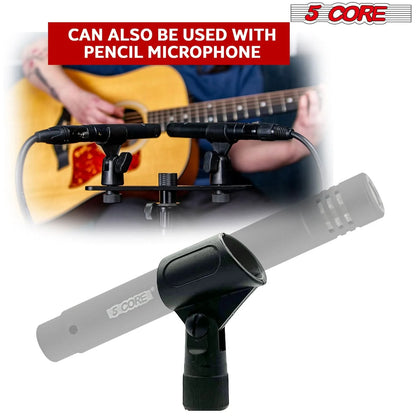 5 Core Microphone Clip Holder 6 Pieces with Screw Adapters 5/8 to 3/8 Inch