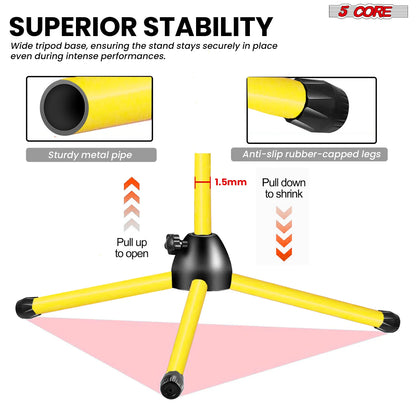 5Core Tripod Mic Stand Adjustable Holder Floor Microphone Boom Arm
