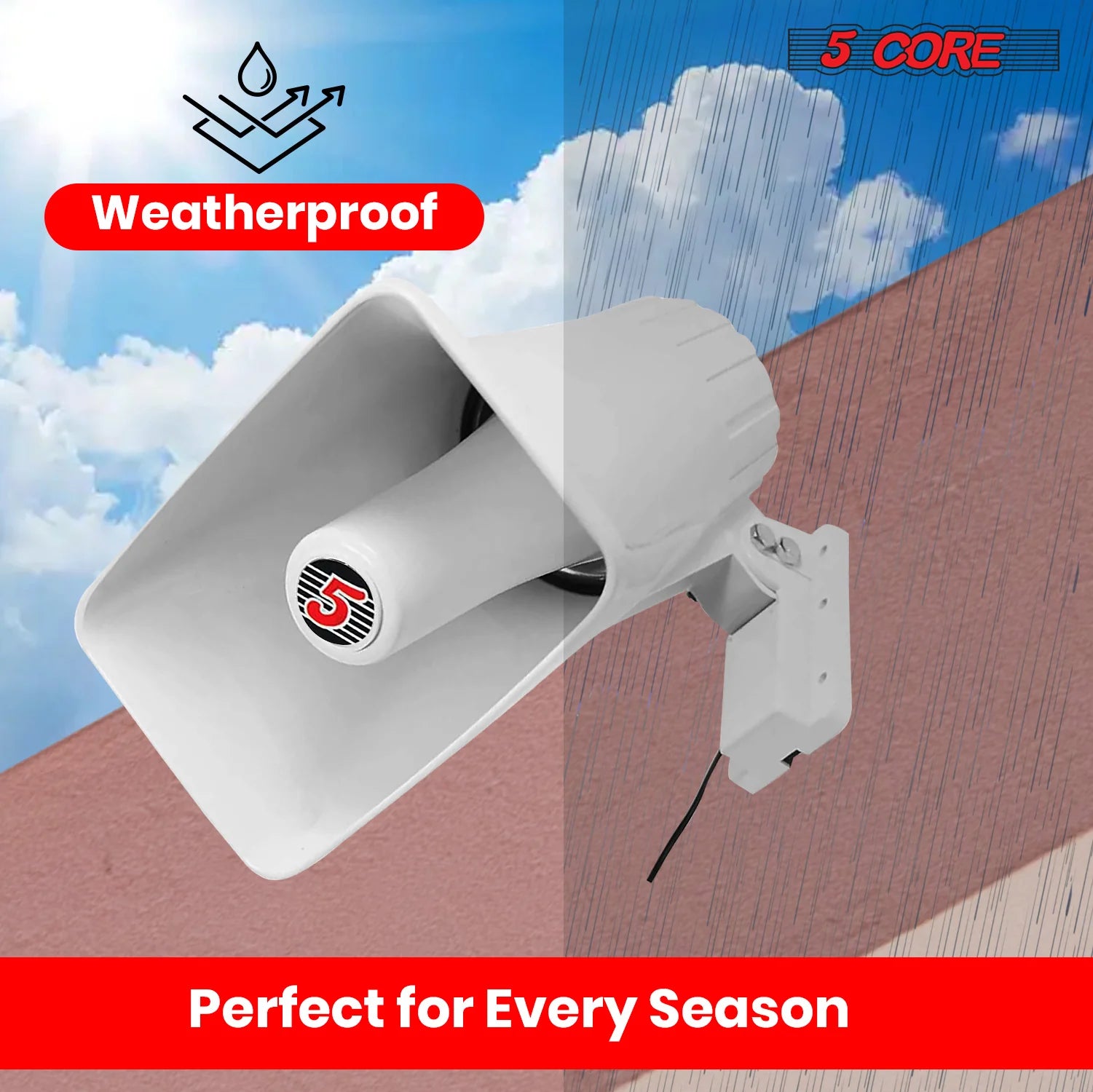 5Core Indoor Outdoor PA Horn Speaker 8 X 5 Inch Loud PA System 8 Ohm 65W Loud Siren Audio