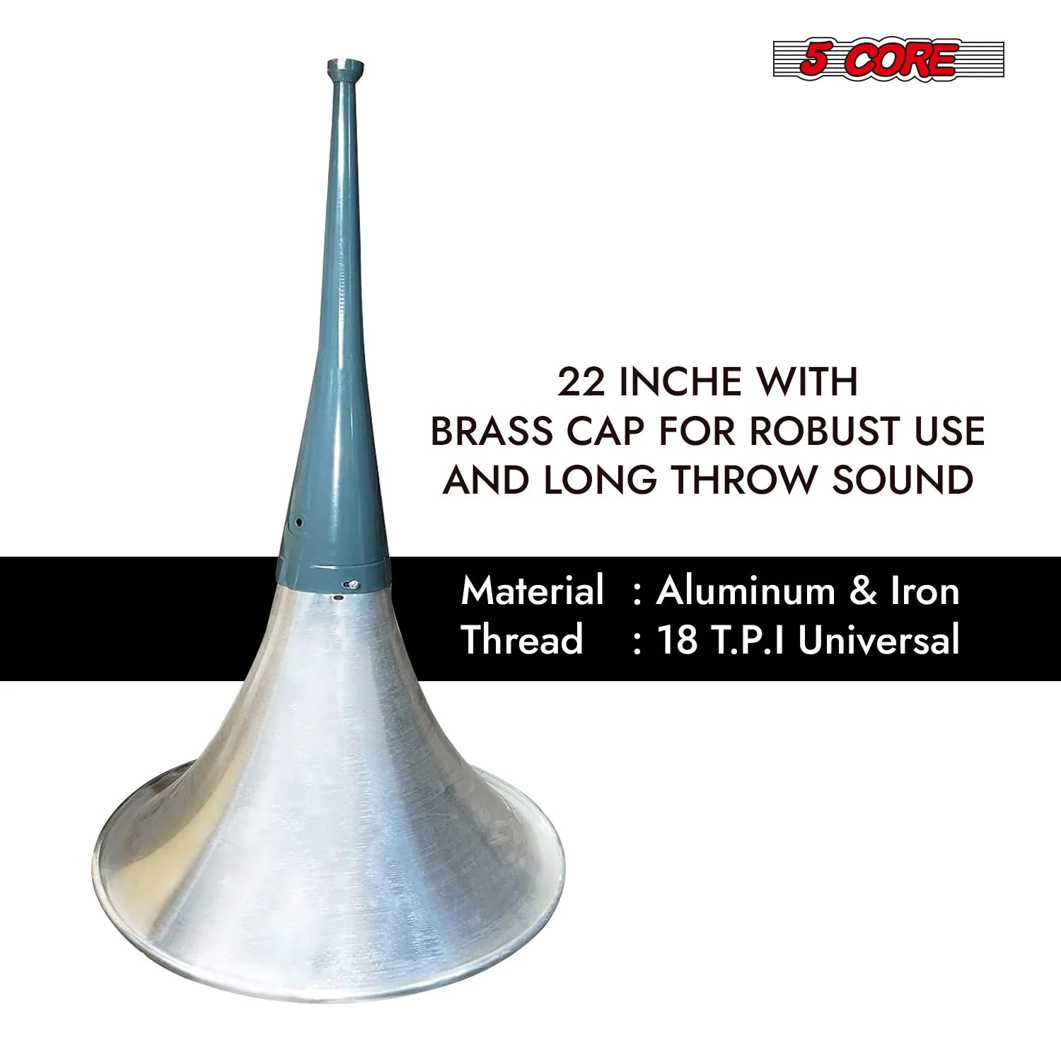 5 Core PA Horn Speaker 800W PMPO Compression Driver in 22 Inch Trumpet Throat Loud Audio System